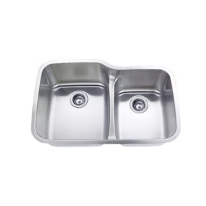 60/40 Stainless Steel Double Bowl Sink Low Divide