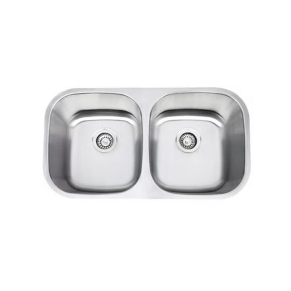 50/50 Stainless Steel Double Bowl Sink.