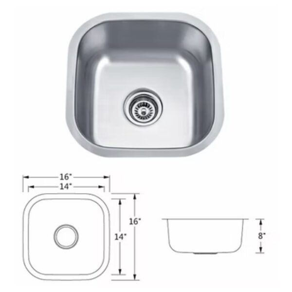 1616 Stainless Steel Bar Sink.