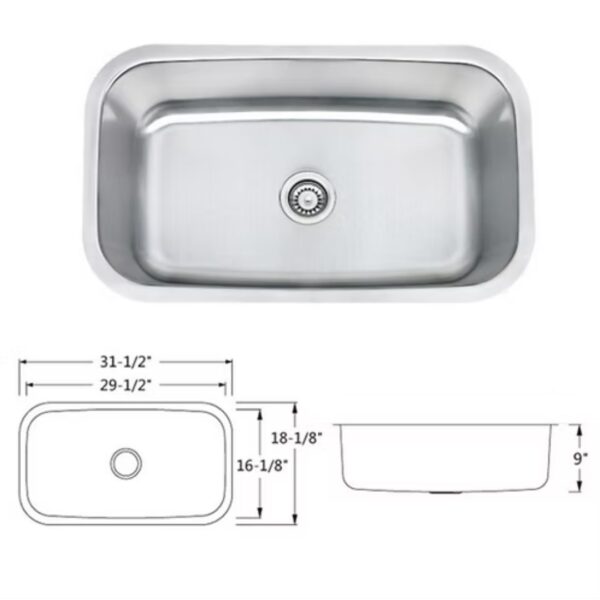 3118 Stainless Steel Single Bowl Sink.