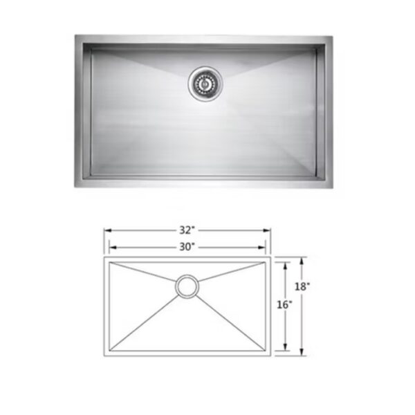 3218 Handmade Single Bowl Sink.