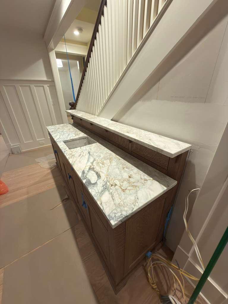 Quartzite Calacatta Michelangelo Honed countertop — Prime Countertops installation Gaithersburg MD